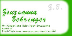zsuzsanna behringer business card